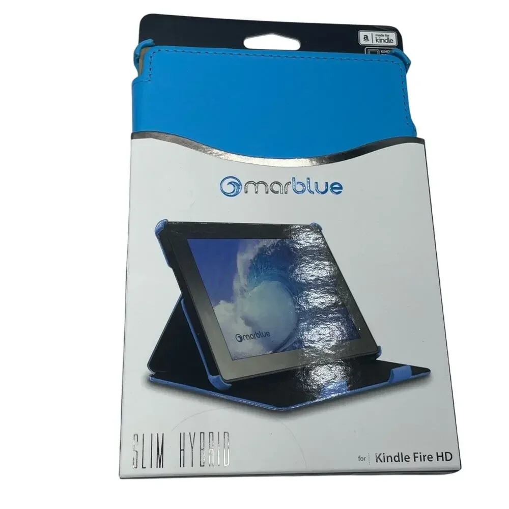 Kindle Fire HD Blue Slim Hybrid Case Marblue